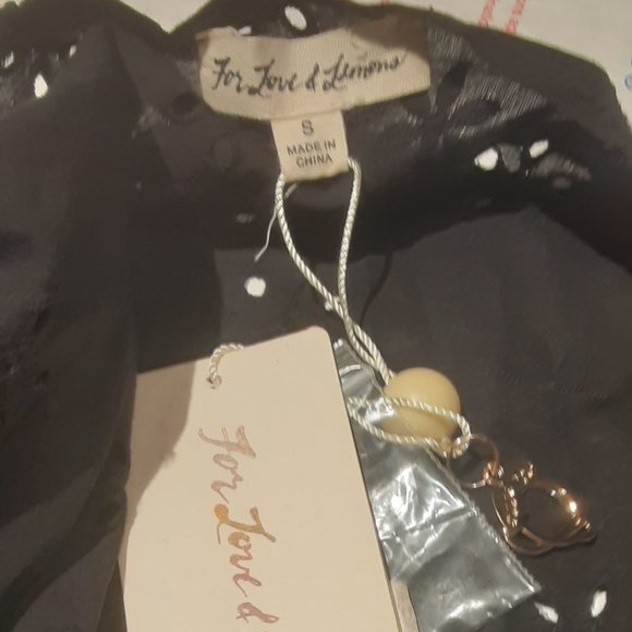 NEW FOR LOVE & LEMONS BLACK EYELET SWING DRESS SIZE S - Picture 8 of 9